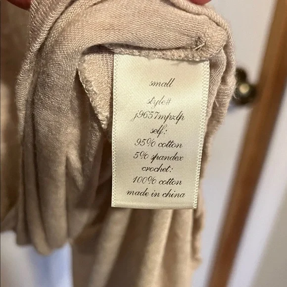 Boho Beige Lace Chevron hi-low Tank - Picture 5 of 5